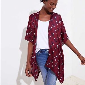Loft burgundy kimono